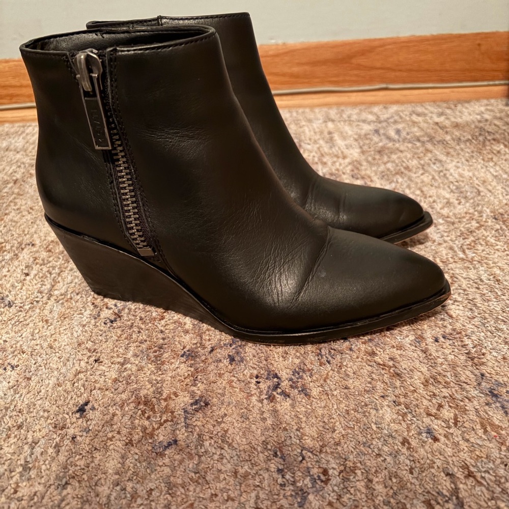 Black Leather Ankle Boots
